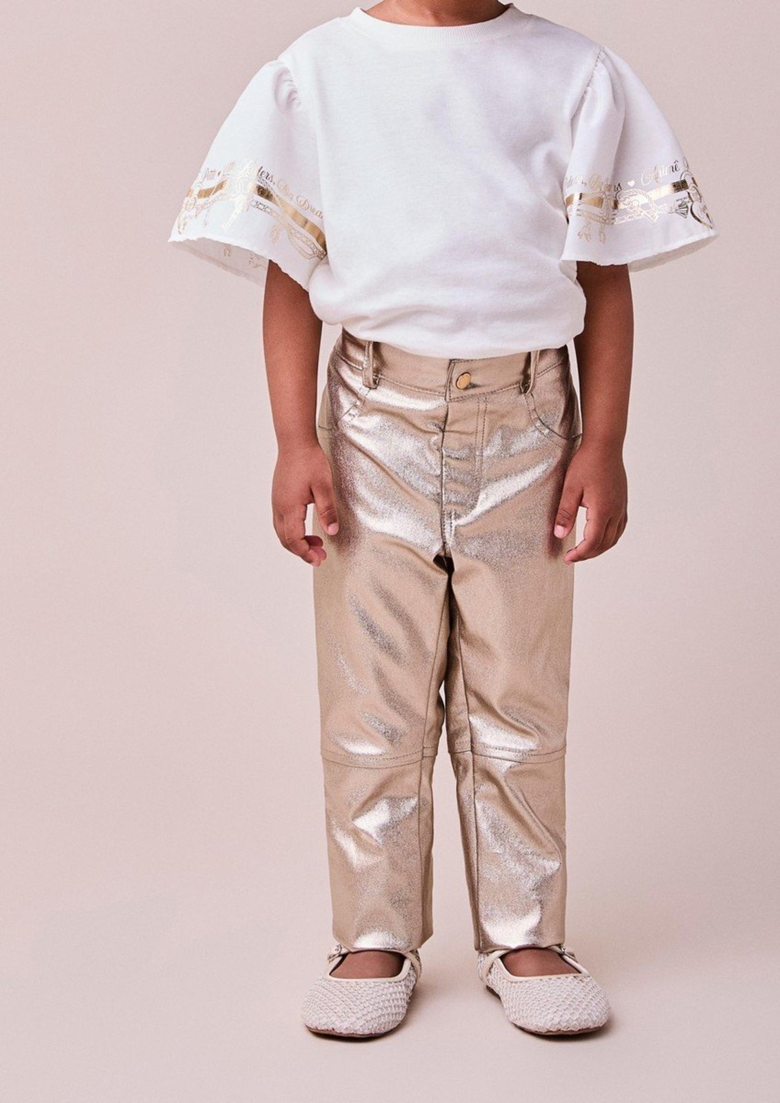 Infantil - Calça Metalizada Dourada