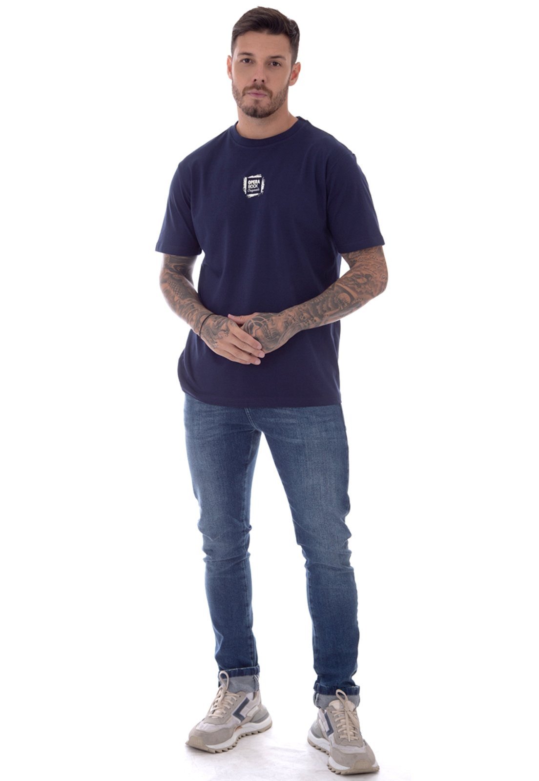 Calça Skinny Operarock Barra Dobrada Azul