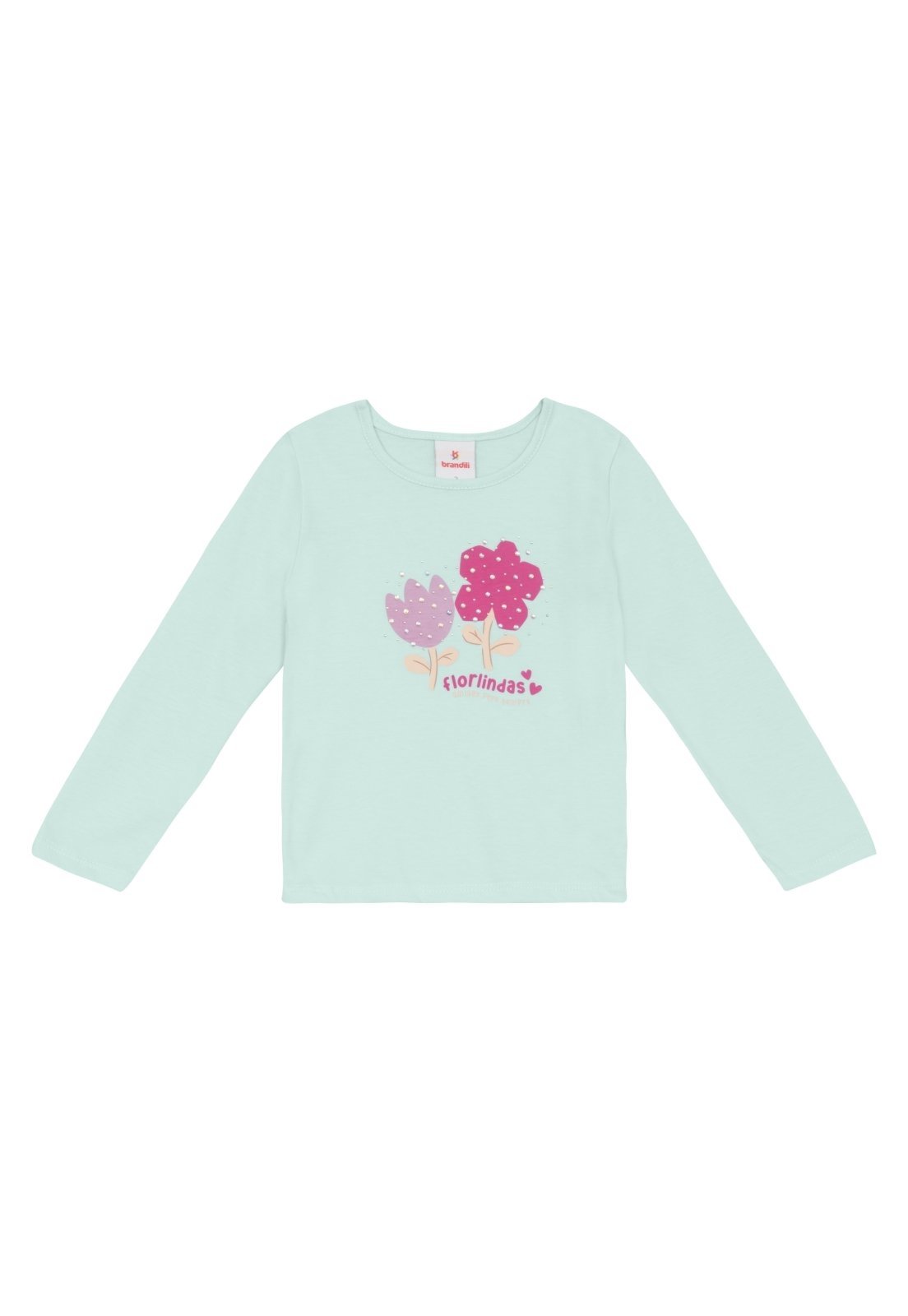 Infantil - Blusa menina floral com strass Brandili