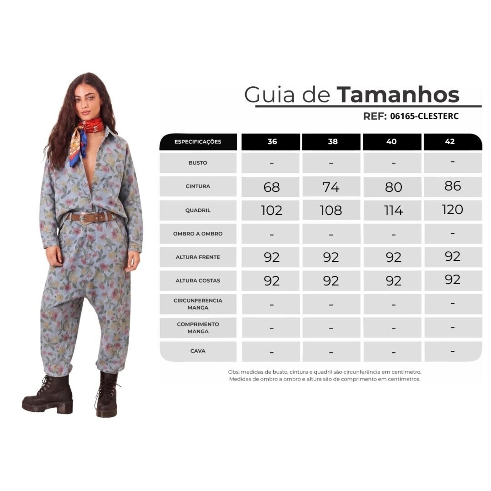 Calça Saruel Jeans Azul Com Estampa De Flores Yacamim A17 - Estampado