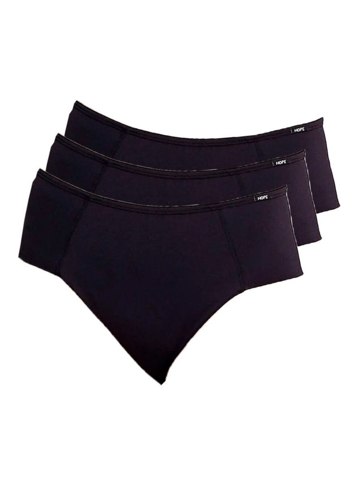 Kit com 3 Calcinhas Alta Hope 33860 Preto