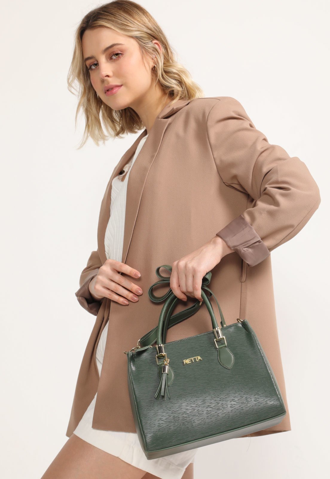 Bolsa Feminina Retta Baú Verde Militar