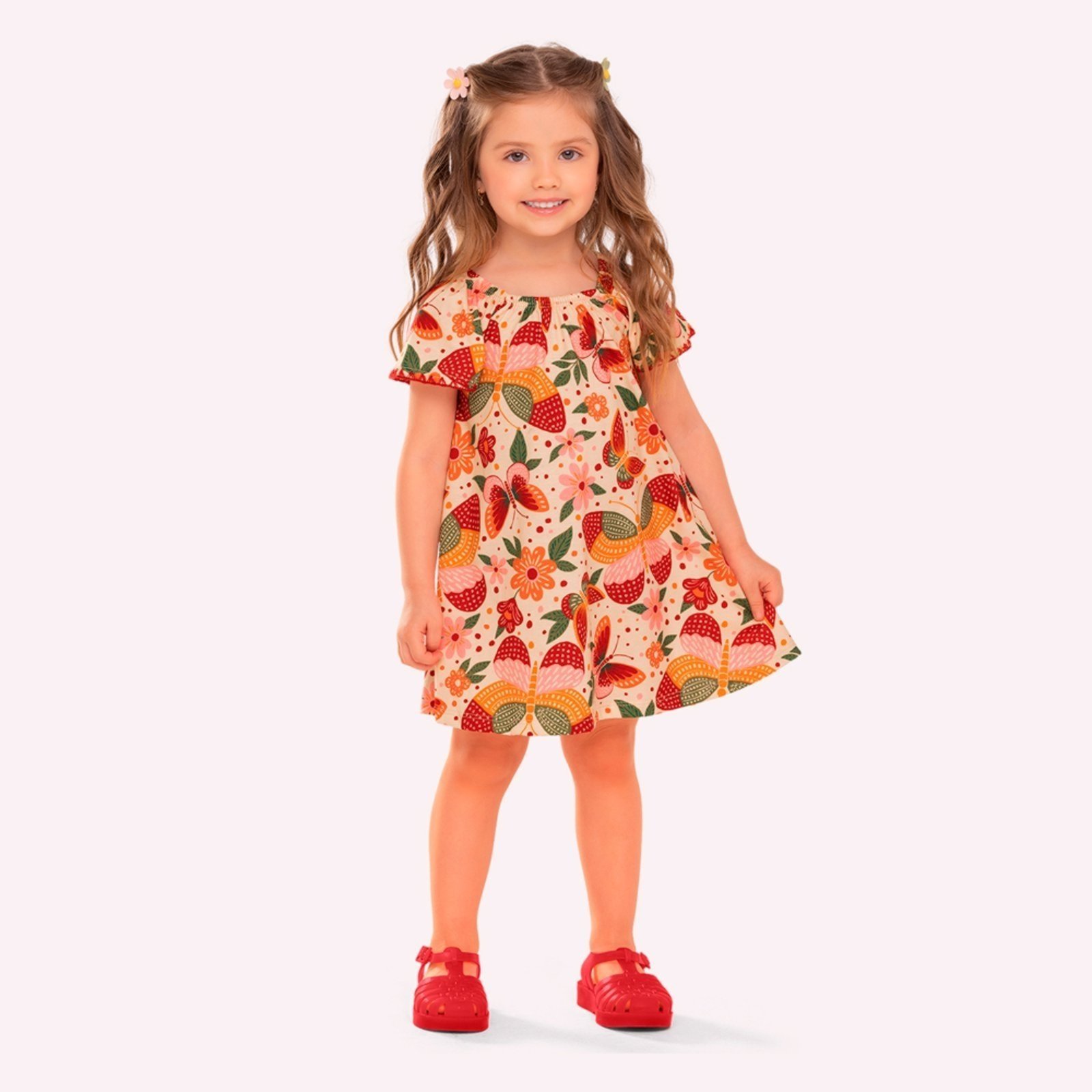 Infantil - Vestido Menina em Algodão Nanai