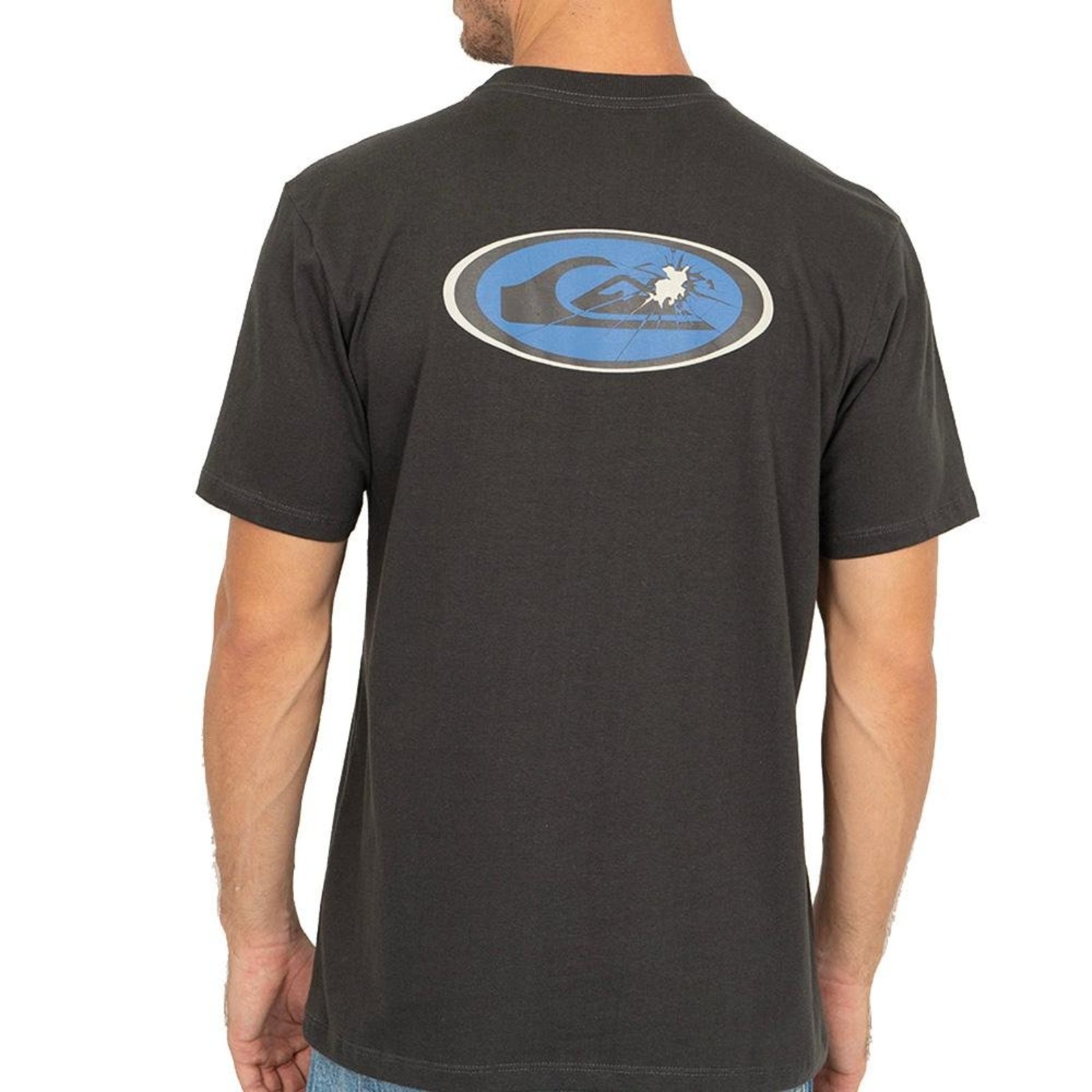 Camiseta Quiksilver Fractured Wave WT26 Cinza Escuro