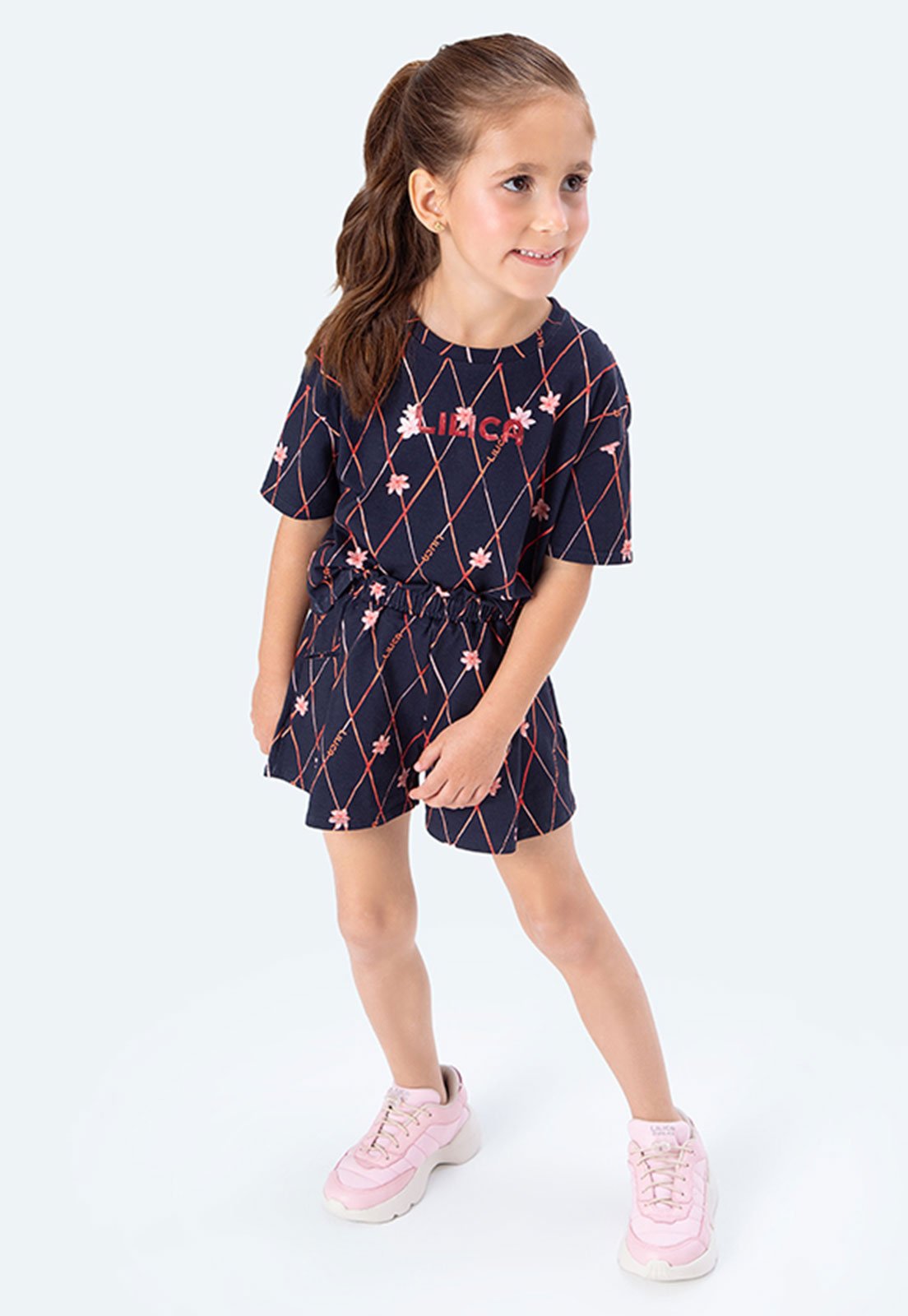 Conjunto Lilica Ripilica Estampado Azul Marinho