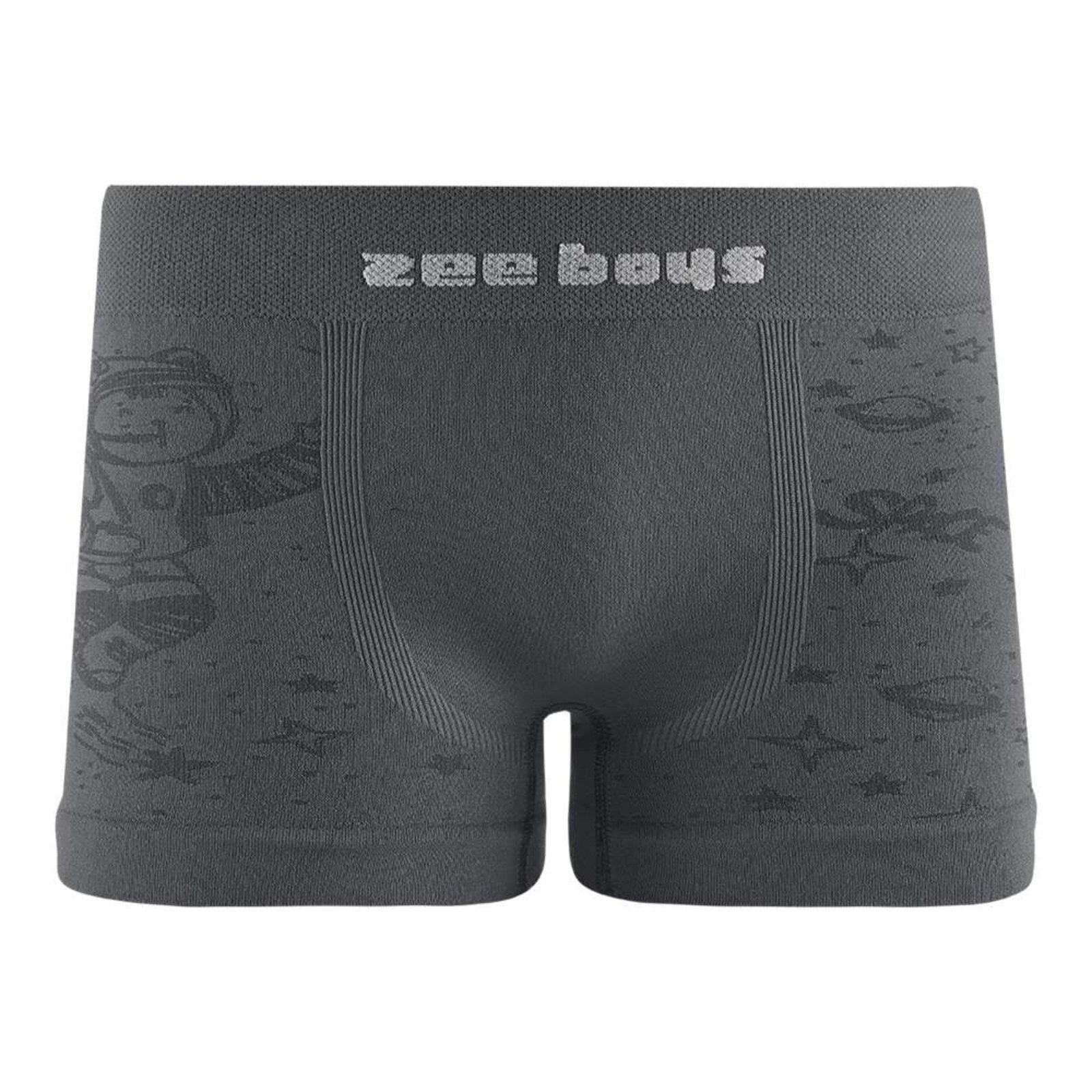 Cueca Boxer sem Costura em Jacquard Astronauta Grafite