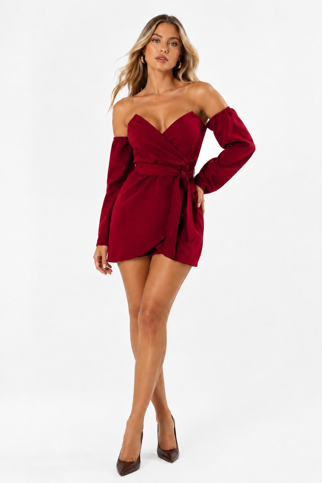 Vestido Curto D Bell Outlet Fashion Alfaiataria Cereja