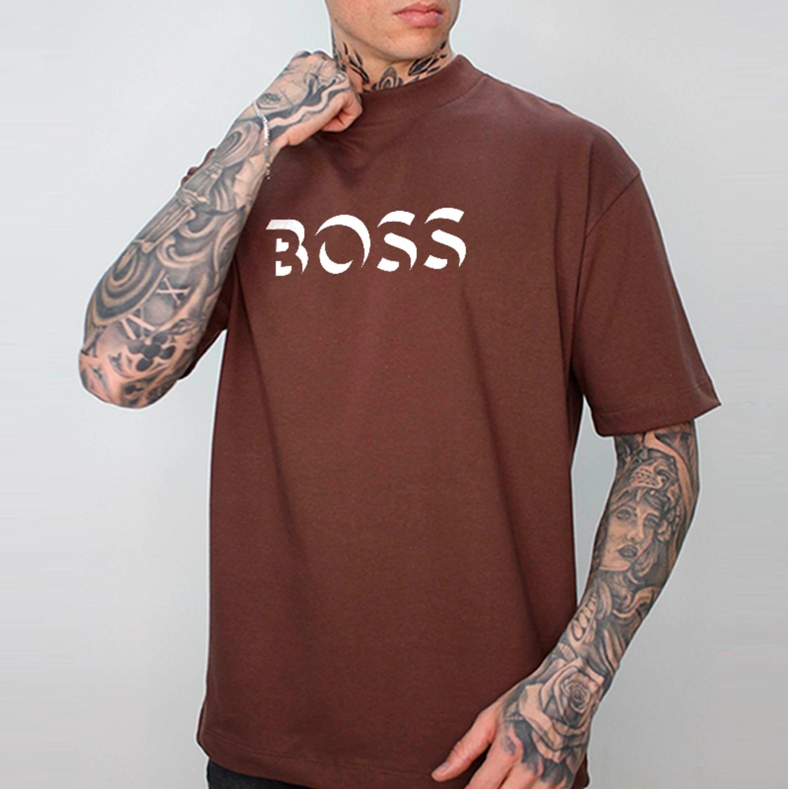 Vista 2 Camiseta Oversized Boss Lifestyle Clean Urbano Luxo ousy branco ousy branco