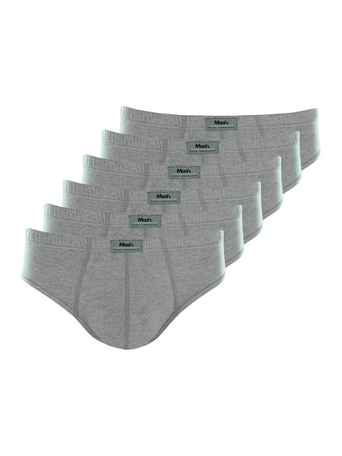 Kit com 6 Cuecas Slip Mash 074.58 Plus Size Cinza