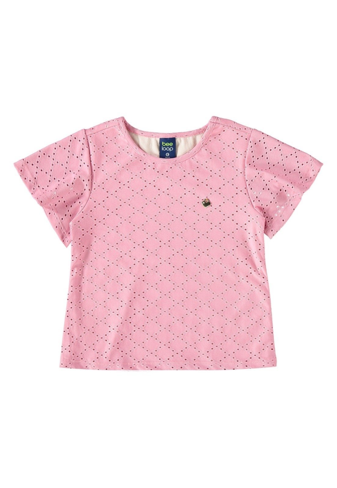 Vista 3 Infantil - Conjunto com Bata e Short-Saia para Menina Bee Loop rosa Bee Loop rosa
