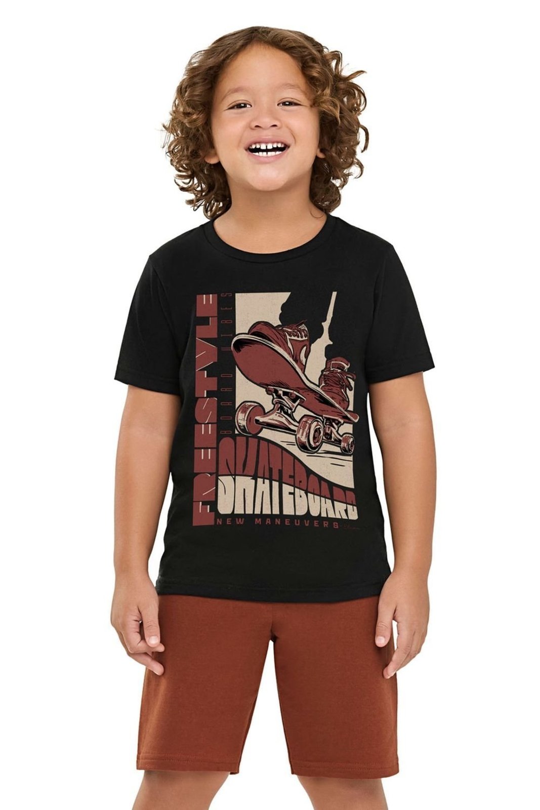 Vista 2 Infantil - Conjunto Menino Estampa Sports Elian bege Elian bege