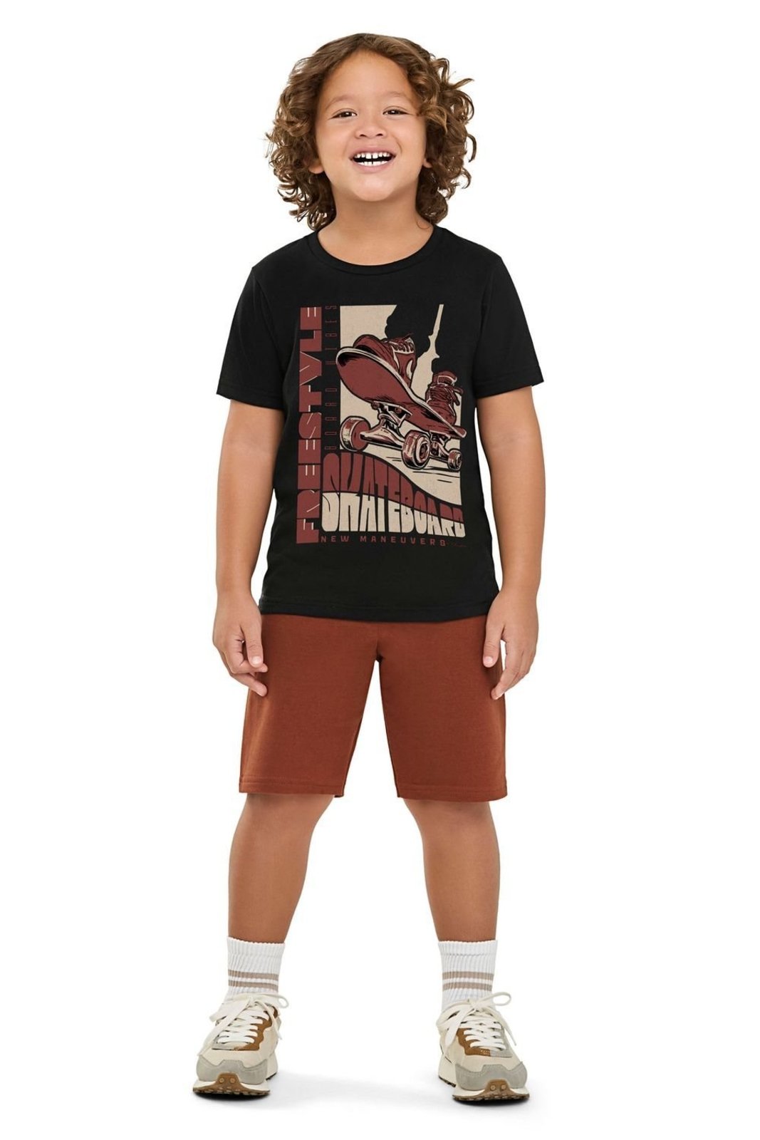 Vista 3 Infantil - Conjunto Menino Estampa Sports Elian bege Elian bege