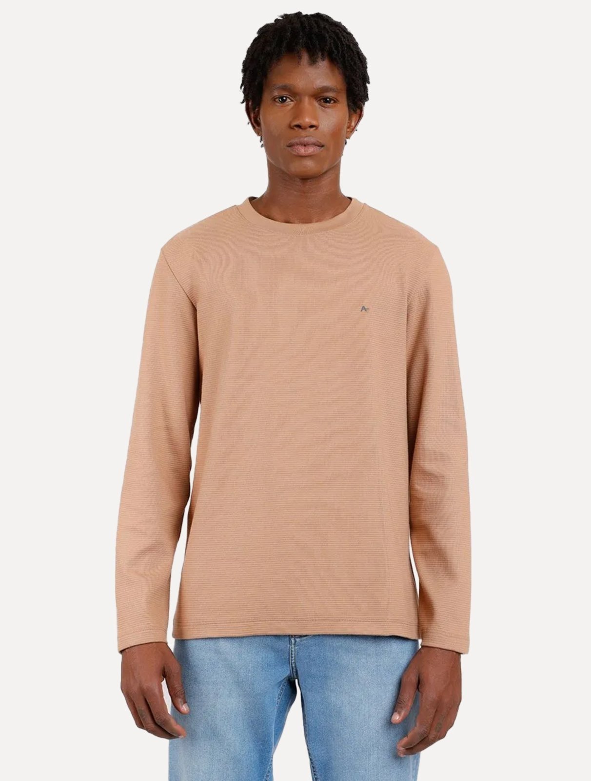 Blusa Aramis Masculina Regular Suedine Canelado Caqui