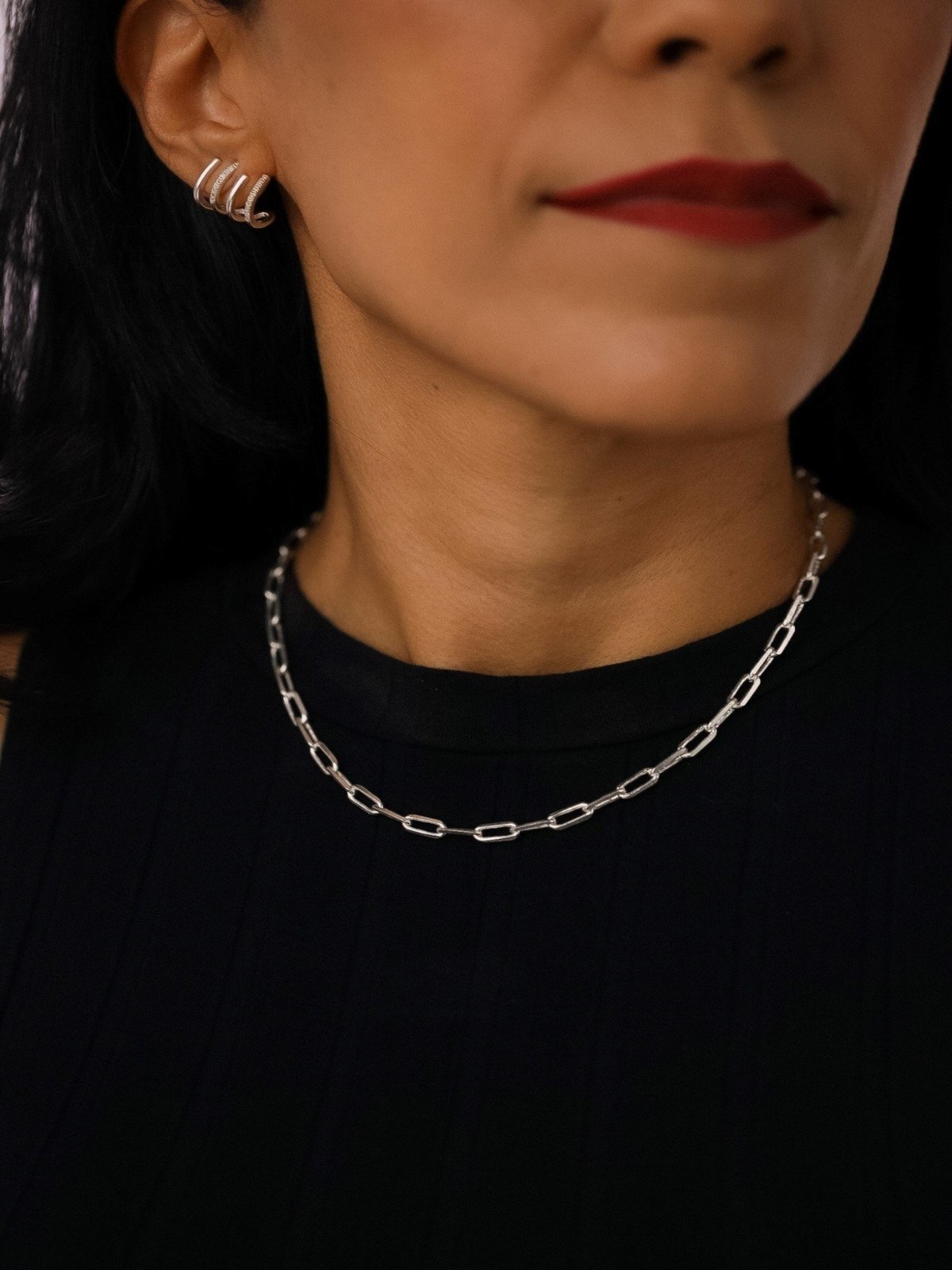 Vista 2 Choker Elos Banhada a Alexandra Michelassi Semijoias prata