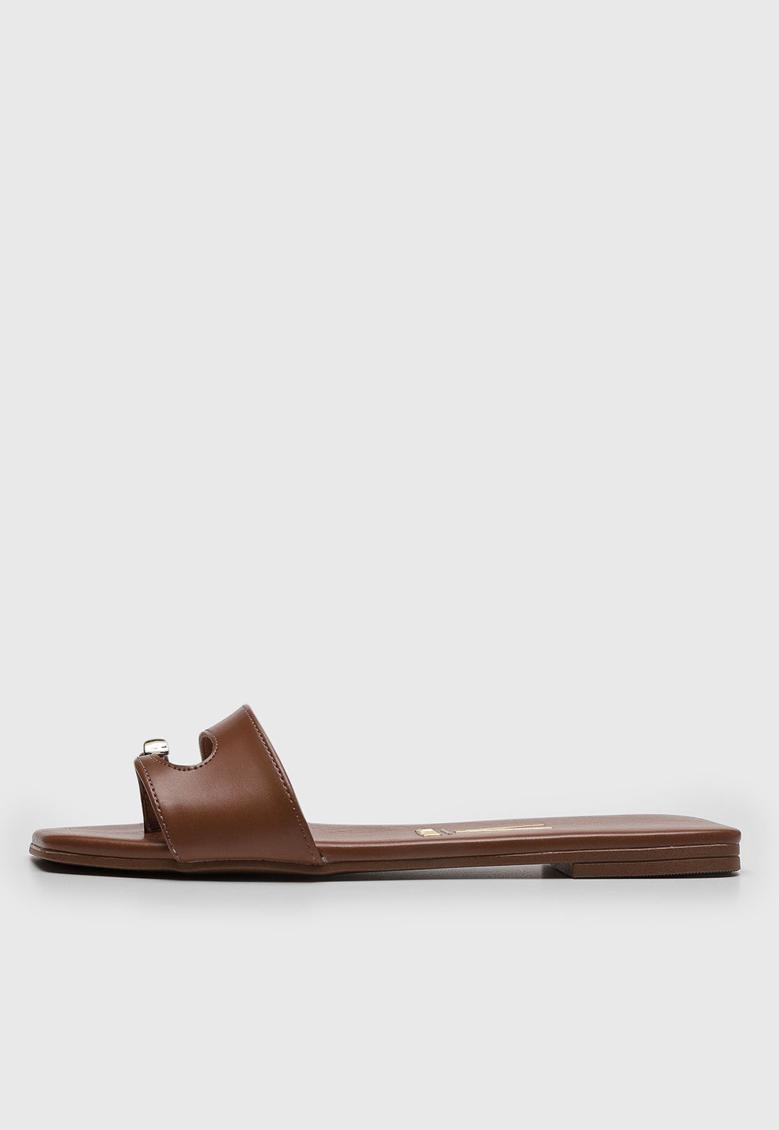 Rasteira Feminina Vizzano Bico Quadrado Marrom