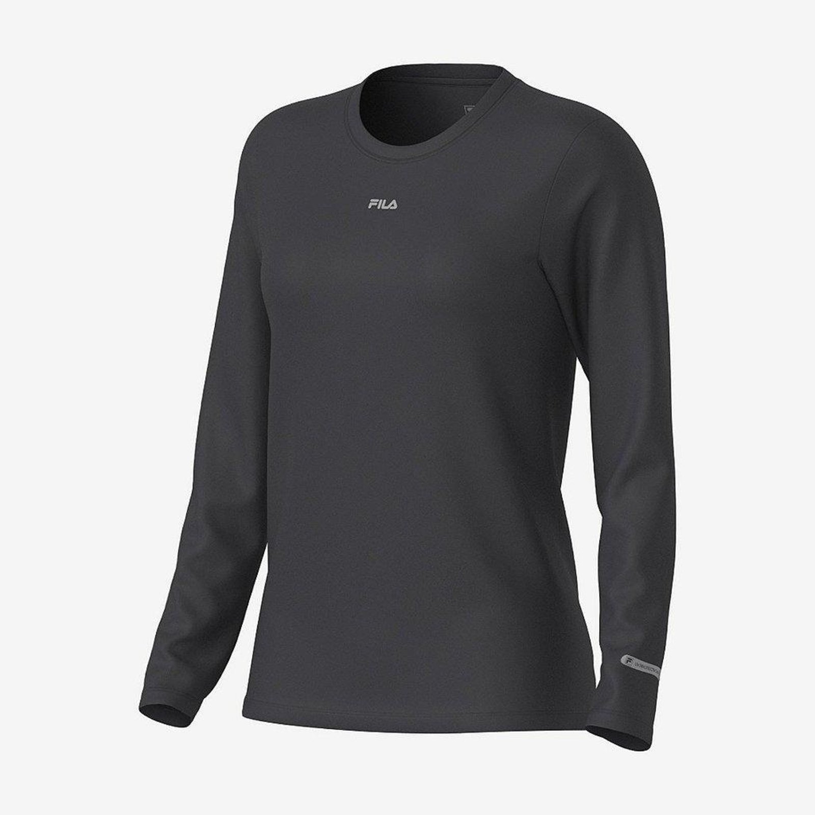 Camiseta Manga Longa Fila Sun Protect Breezy Feminina Preto Preto