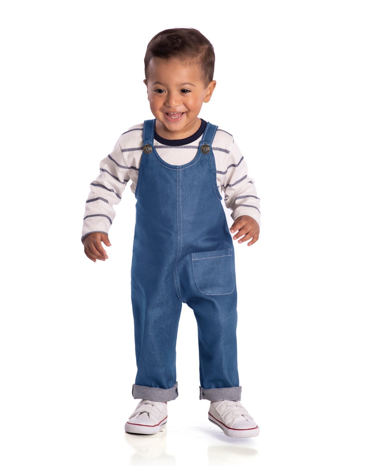 Infantil - Jardineira jeans confortável