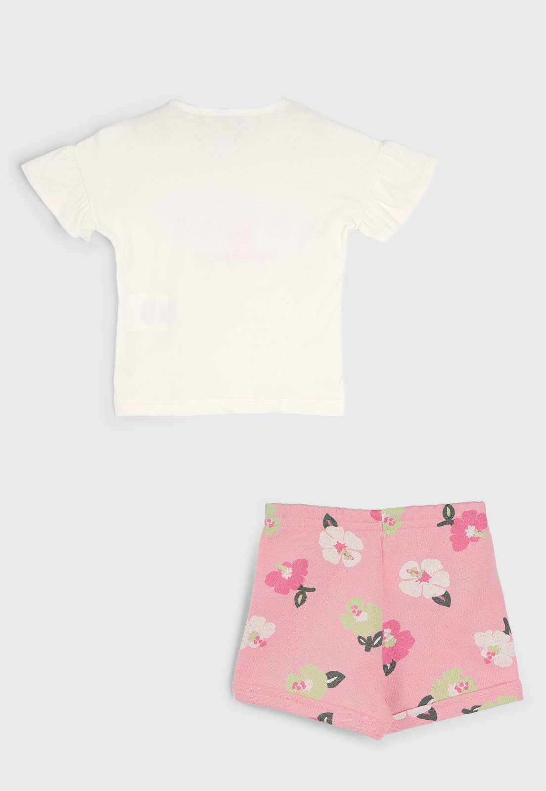 Vista 3 Conjunto Curto Brandili Estampa Floral Off-White e Rosa off-white white Brandili off-white white