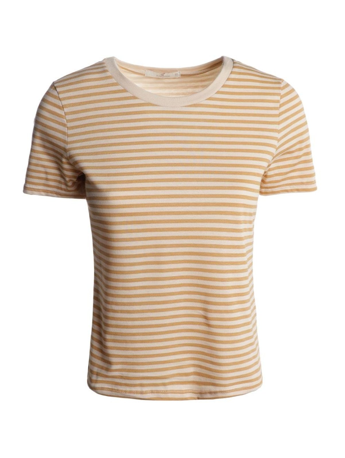 Blusa Malha Confort Listrada Cativa Feminina BEGE
