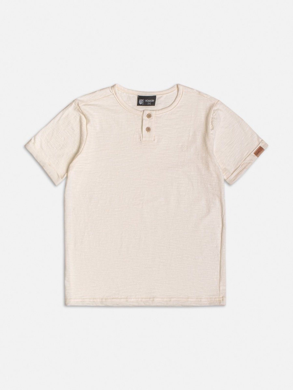 Infantil - Camiseta Off White com Peitilho