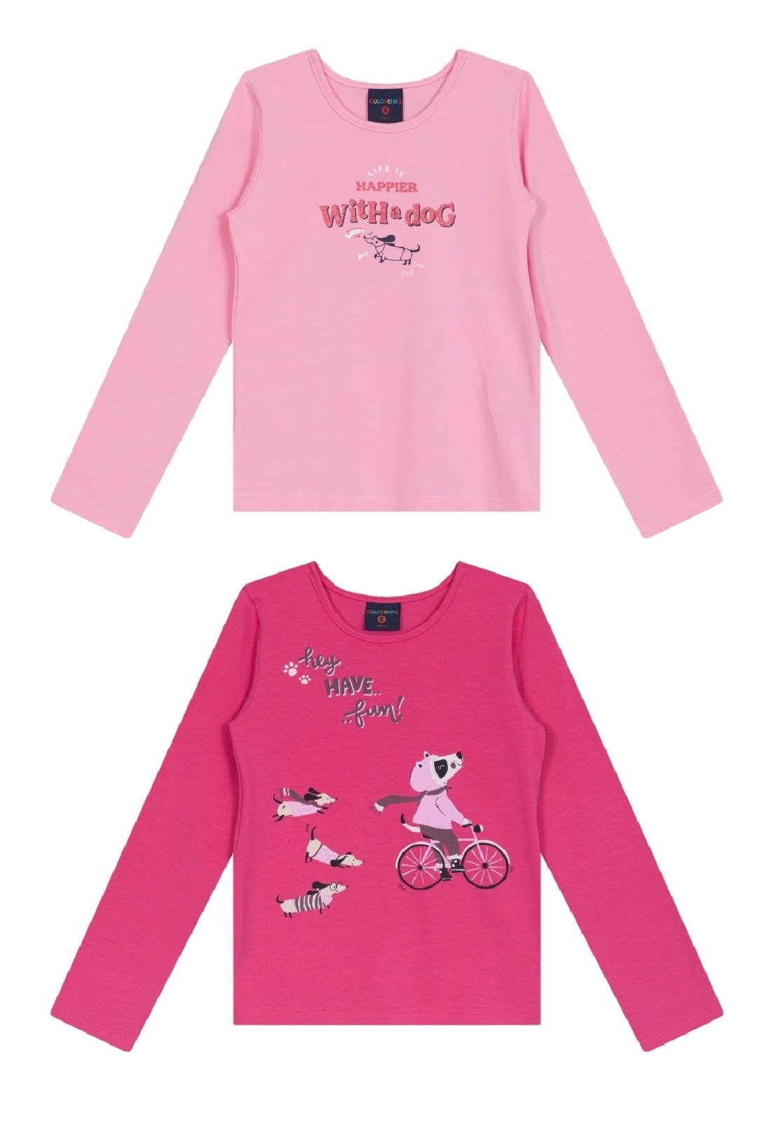 Infantil - Kit de Blusas para Menina em Cotton Guloseima Rosa