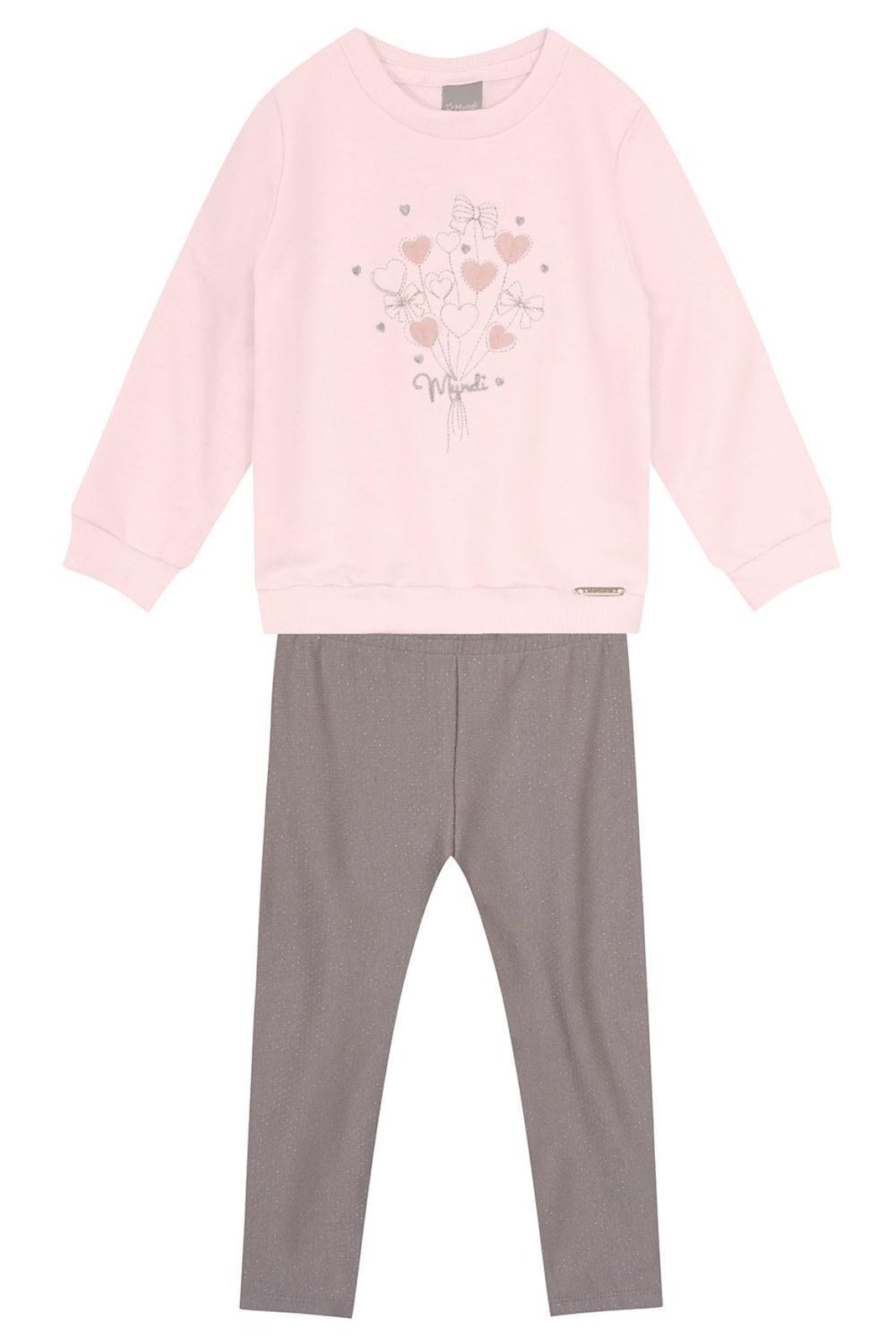 Infantil - Conjunto menina bordado elegante Mundi