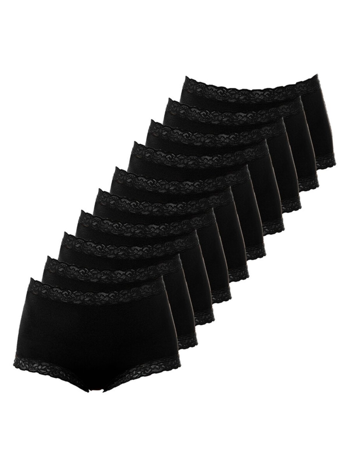 Kit com 10 Calcinhas Alta Safira Demillus 57330 Preto