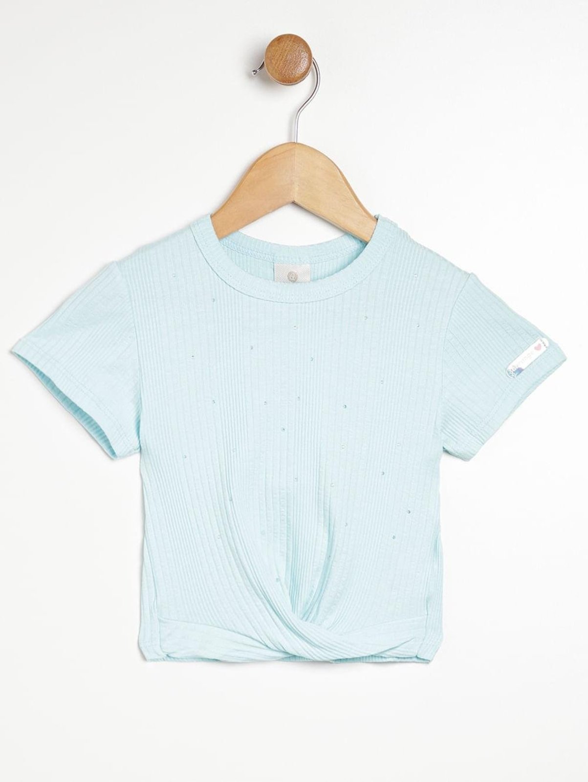 Infantil - Blusa Manga Curta Canelada para Menina Azul — R$ 47,88 em Dafiti br