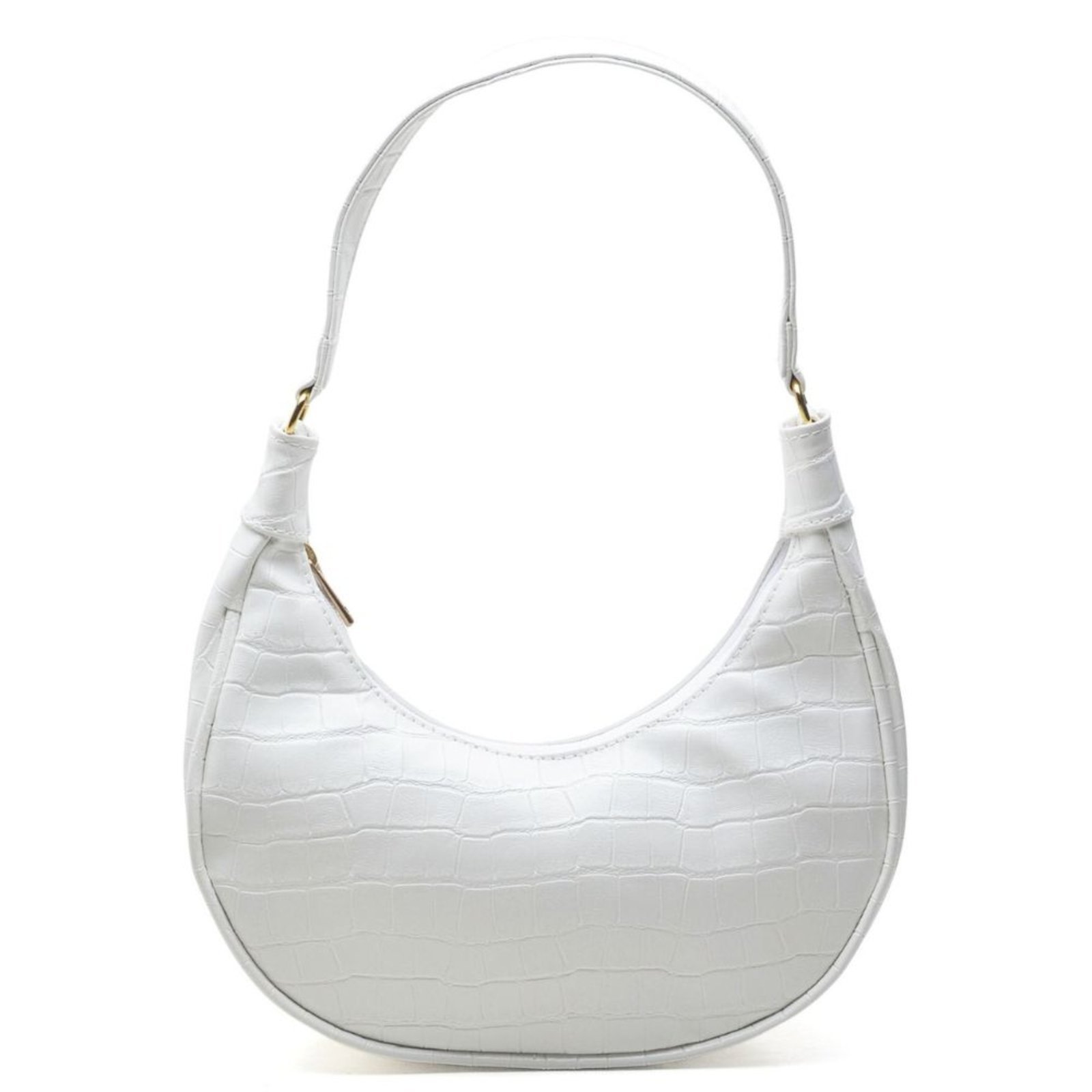 Bolsa Feminina Tiracolo Anna Andrade Bolsa Pequena Meia Lua Casual Moda Blogueira Branco