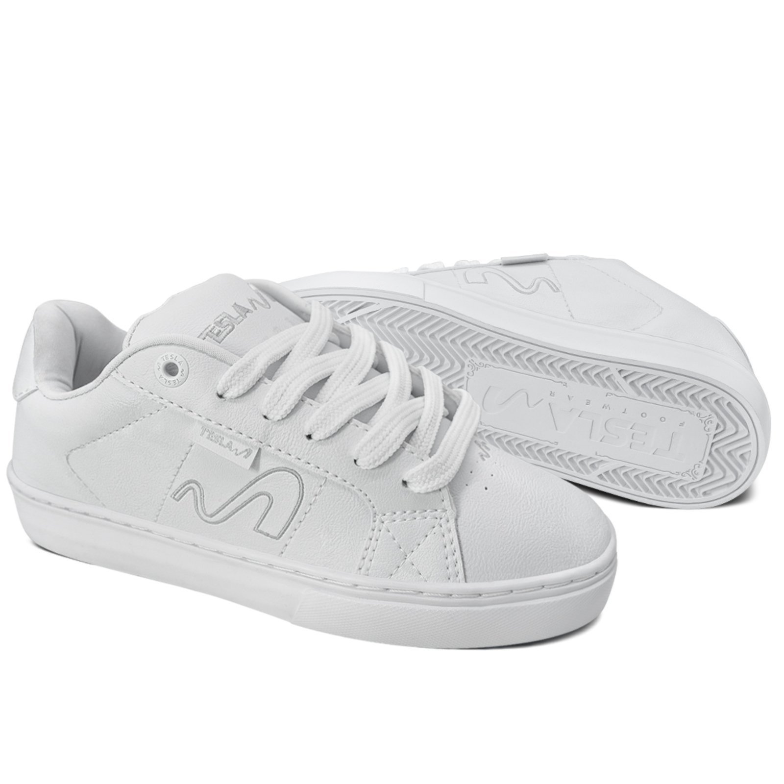 Vista 3 Tênis Tesla Hertz Unissex Sintético All White Branco branco white TESLA branco white