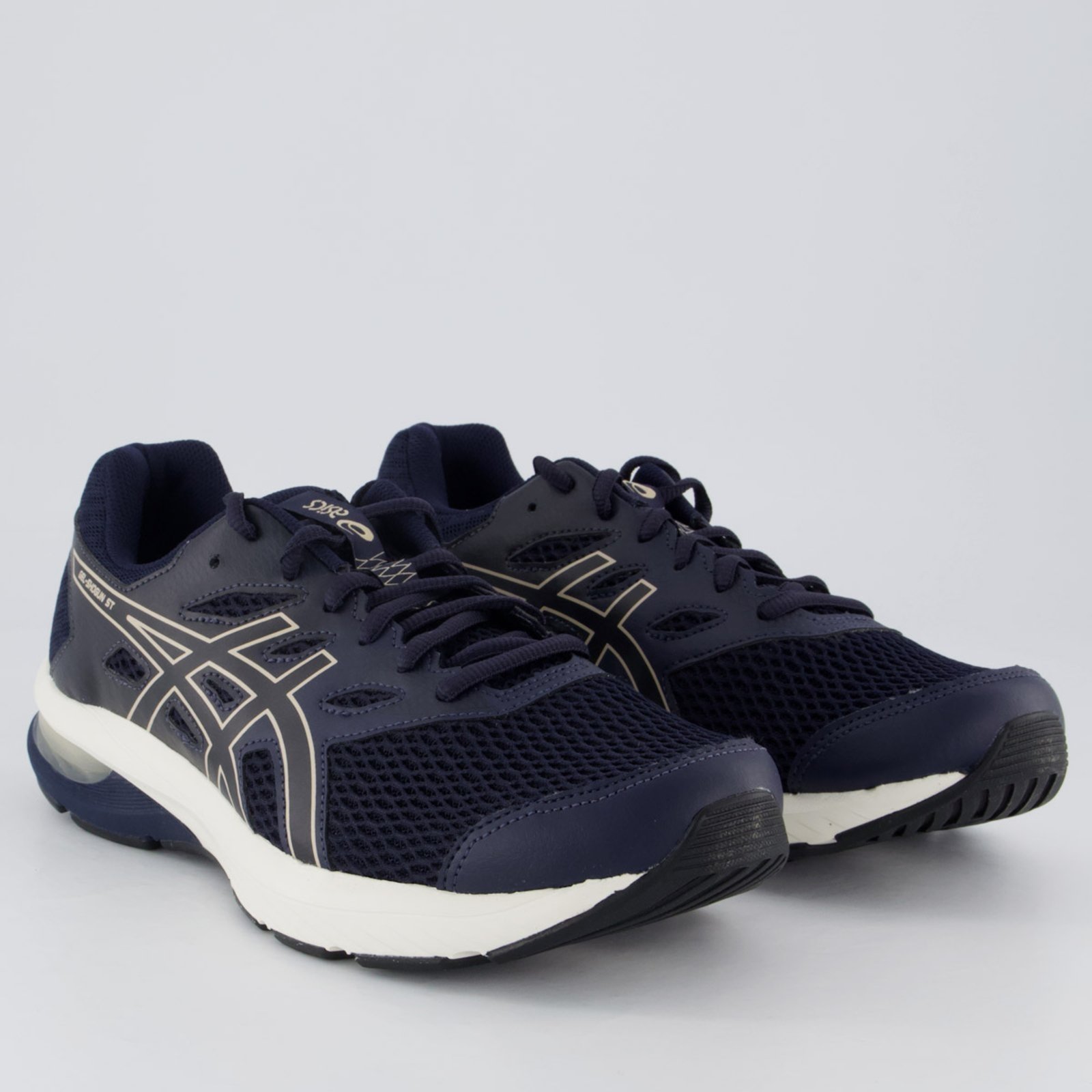 Vista 3 Tênis Asics Gel Shogun ST Marinho e Cinza azul marinho ASICS azul marinho
