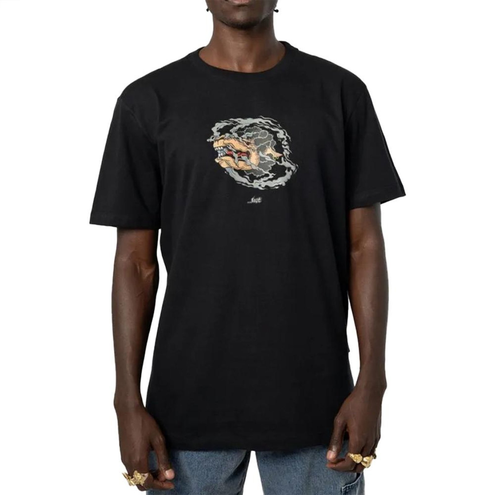 Camiseta Lost Smoke And Sheep SM25 Masculina Preto