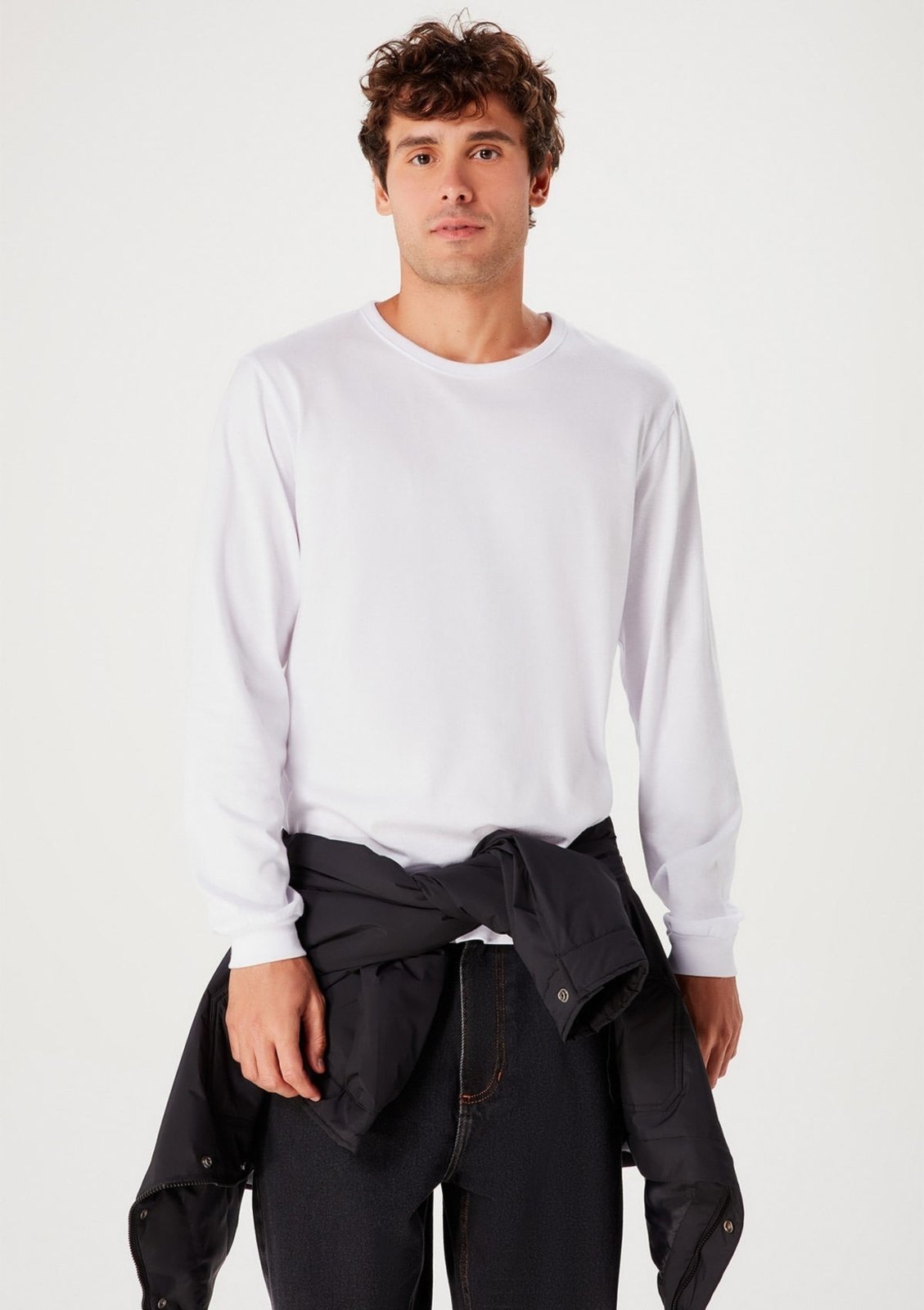 Camiseta Hering Básica Manga Longa Super Cotton BRANCO