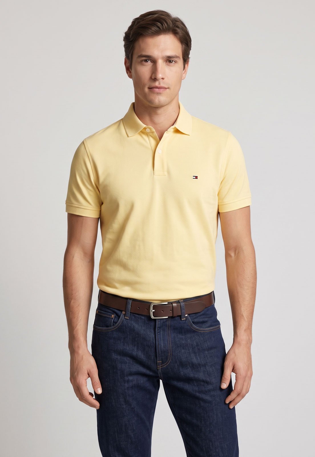 Camisa Polo Masculina Tommy Hilfiger Amarela