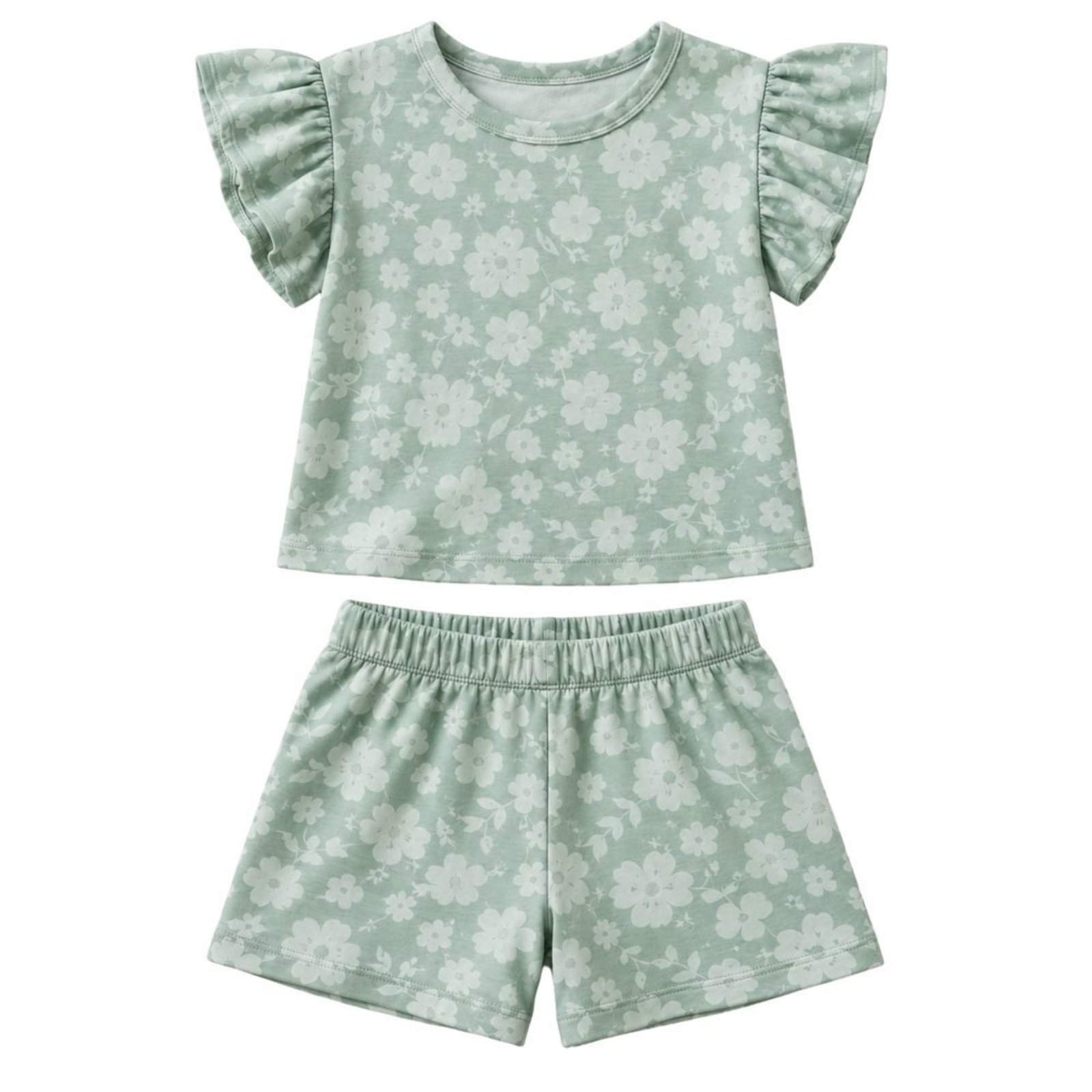 Infantil - Conjunto Menina Cropped Cotton Bermuda Cotton