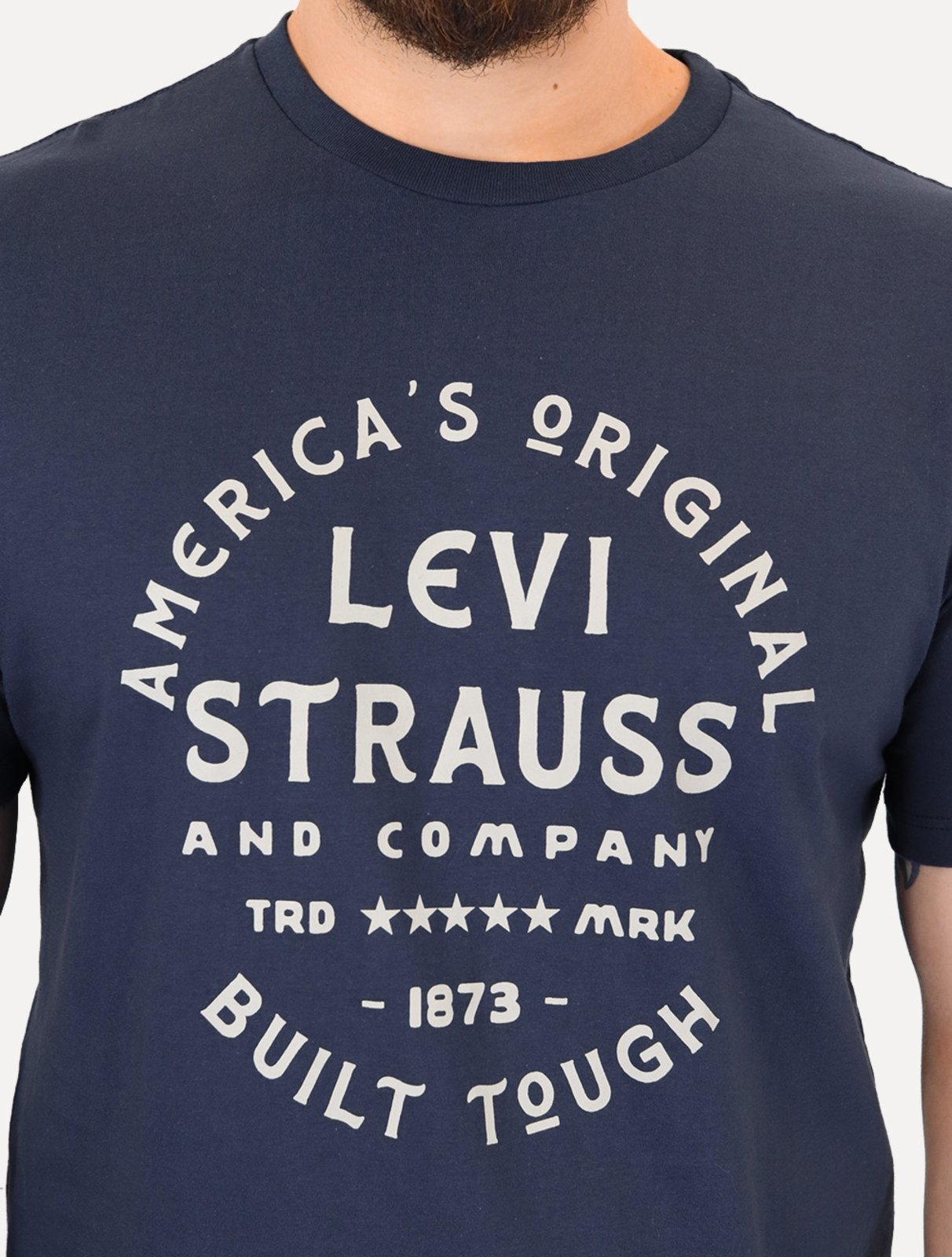 Vista 3 Camiseta Levis Masculina Original Graphic Built Tough azul marinho Levis azul marinho