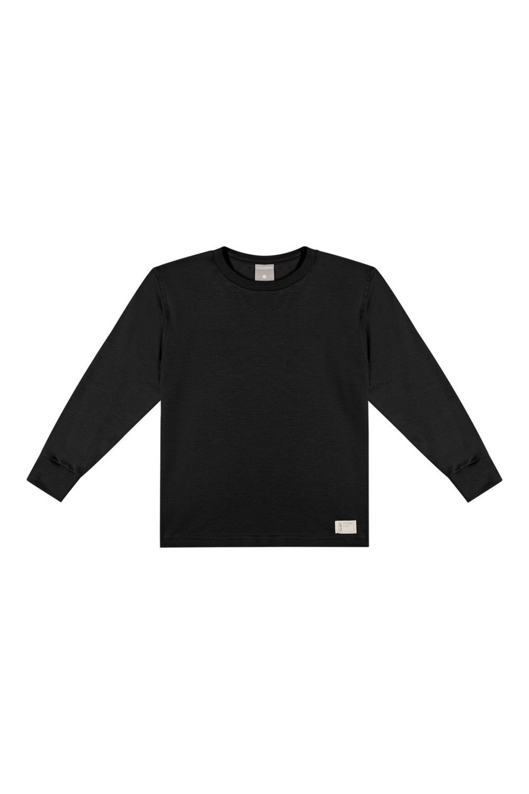 Infantil - Camiseta Longa Menino Suedine Colorittá Preto