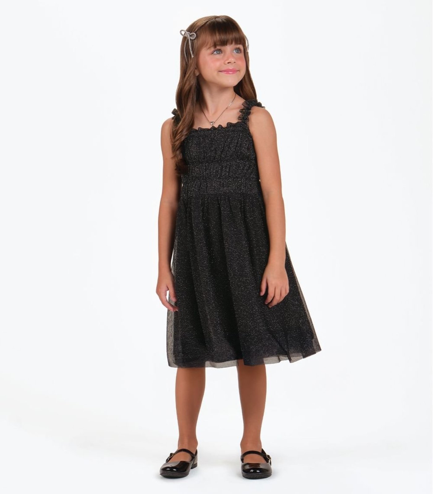 Infantil - Vestido Menina Cotton Leve Trick Nick Preto