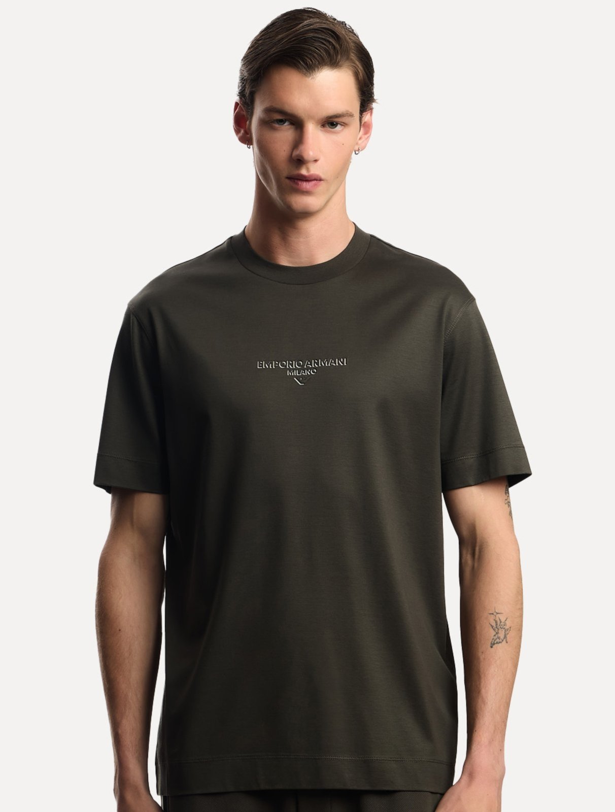 Vista 2 Camiseta Empório Armani Masculina Jersey Logo Chest Escuro verde Emporio Armani verde