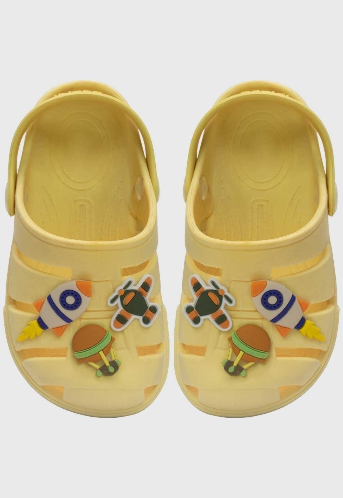 Infantil – Sandalia Babuche Popidi Aereo Amarelo