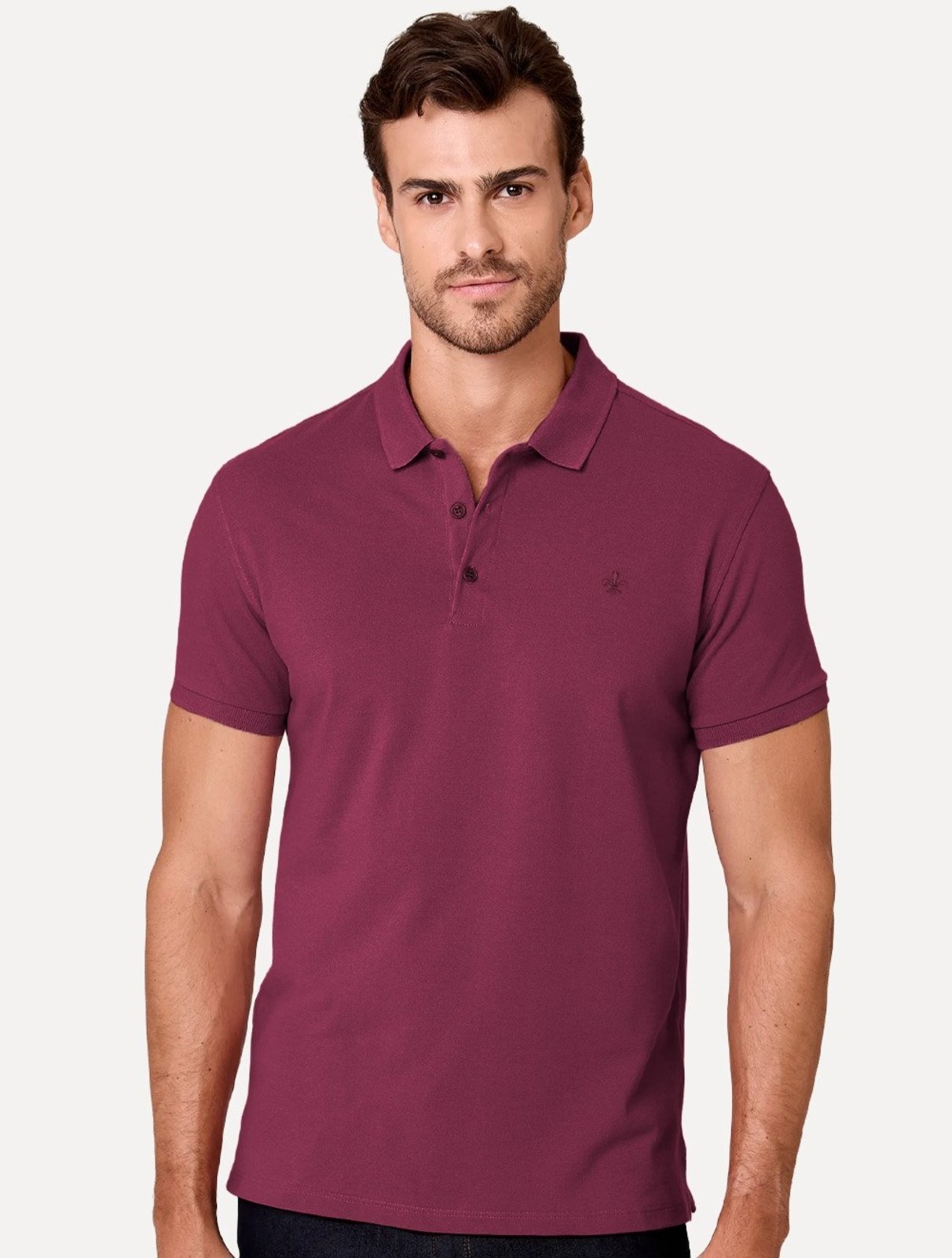 Polo Dudalina Piquet Essentials Cotton Basica Modal Rosa Carmim