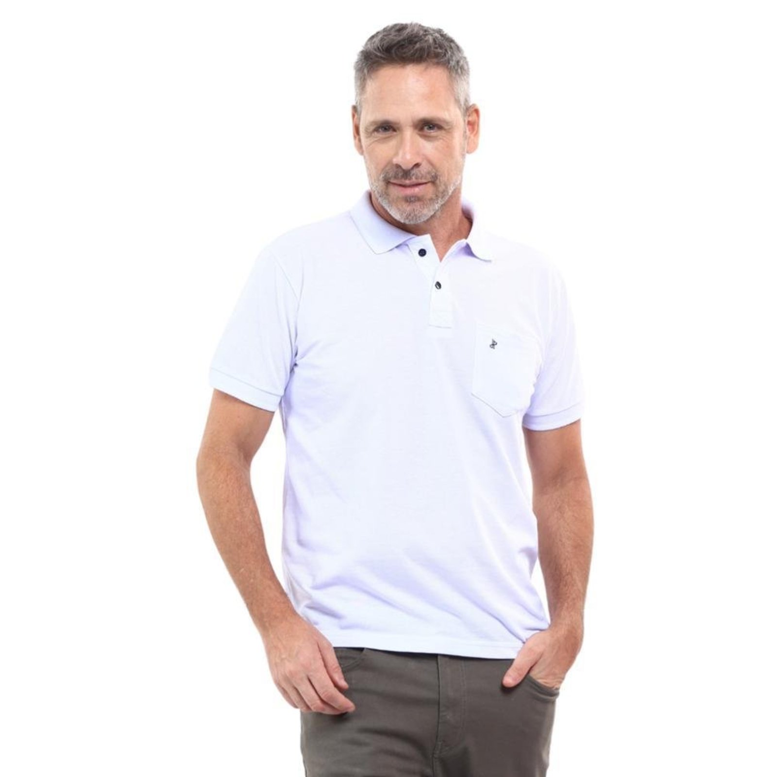 Camisa Polo Masculina Com Bolso Dia a Dia
