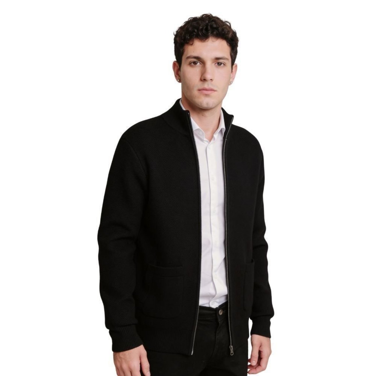 Casaco Suéter Modal Dunialin Preto 1345 - Preto - Dunialin