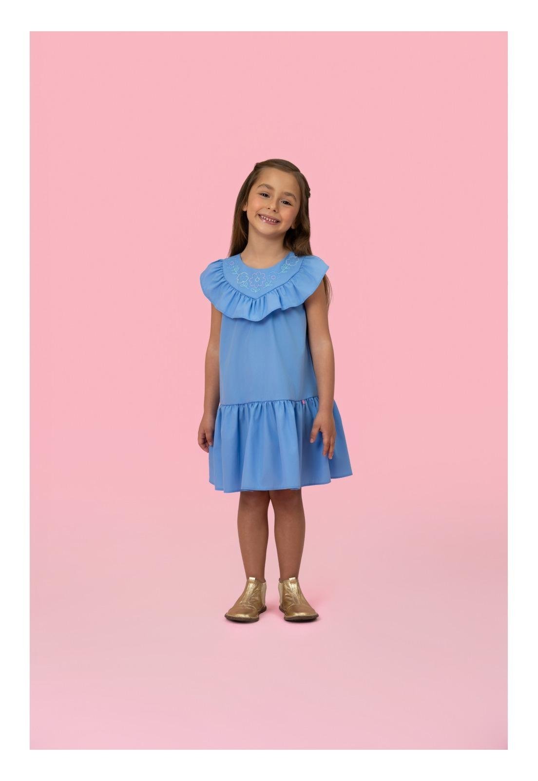 Infantil - Vestido Bordado Mon Sucré 1 Azul