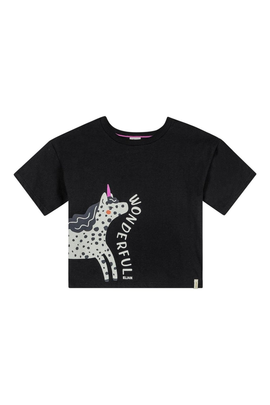 Infantil - Blusa Menina Meia Malha Penteada Elian Preto