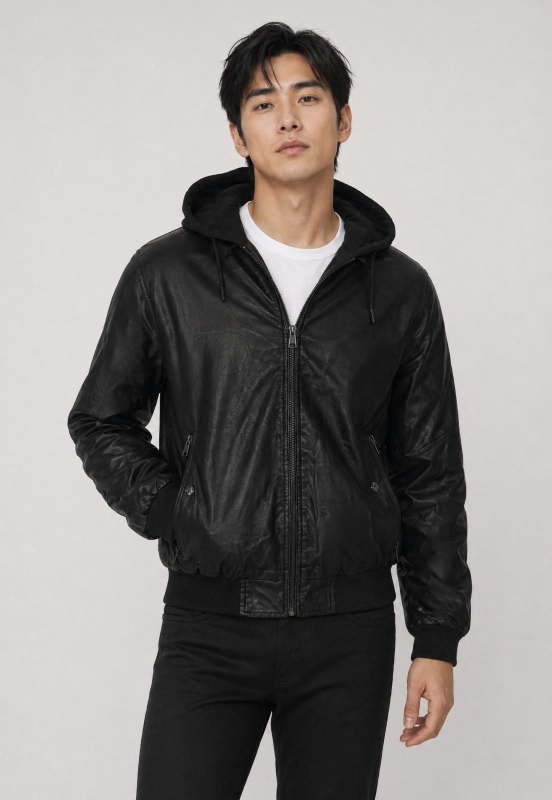 Jaqueta Masculina Broken Rules Com Capuz Preto