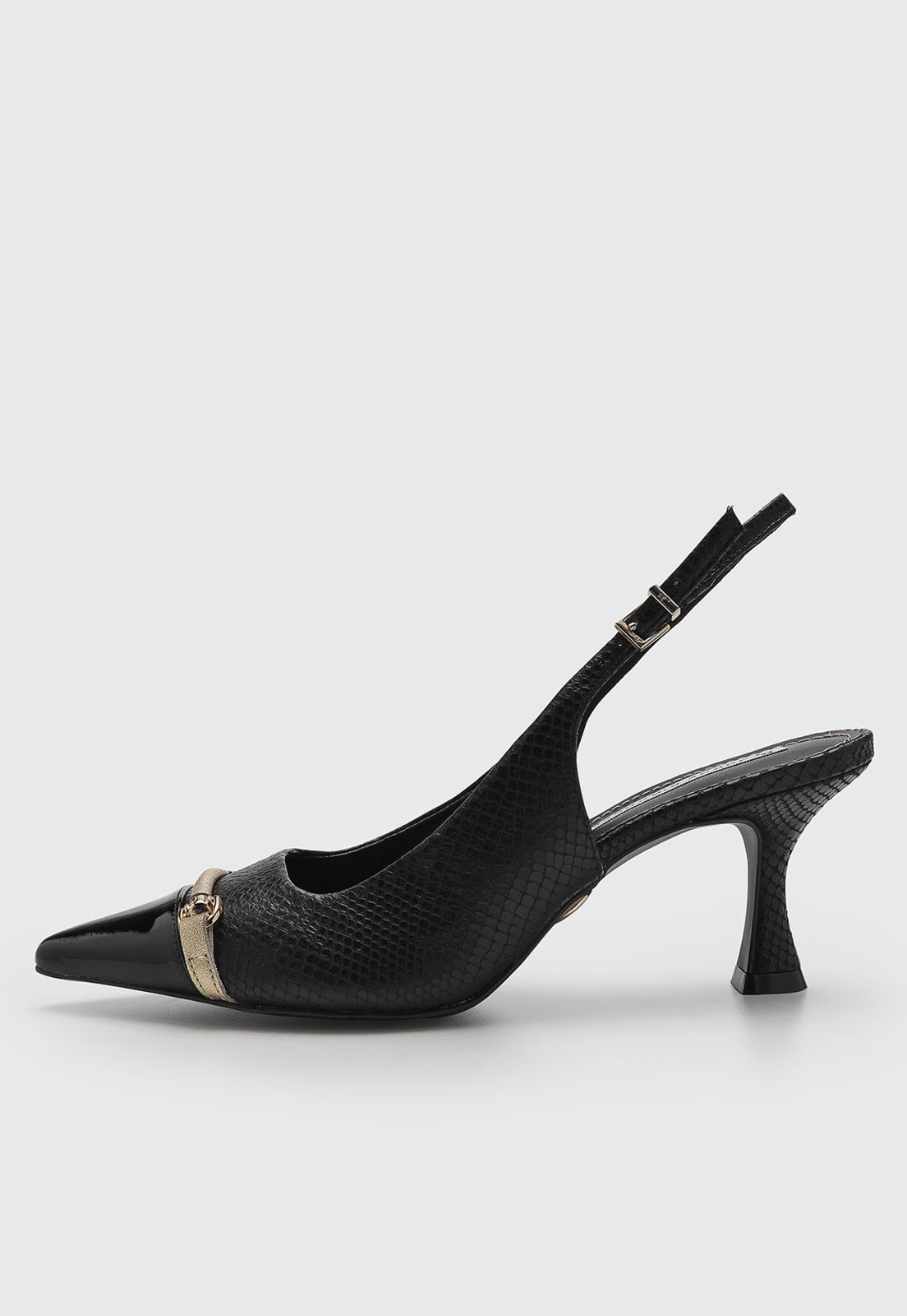 Scarpin Slingback Jorge Bischoff Couro Preto