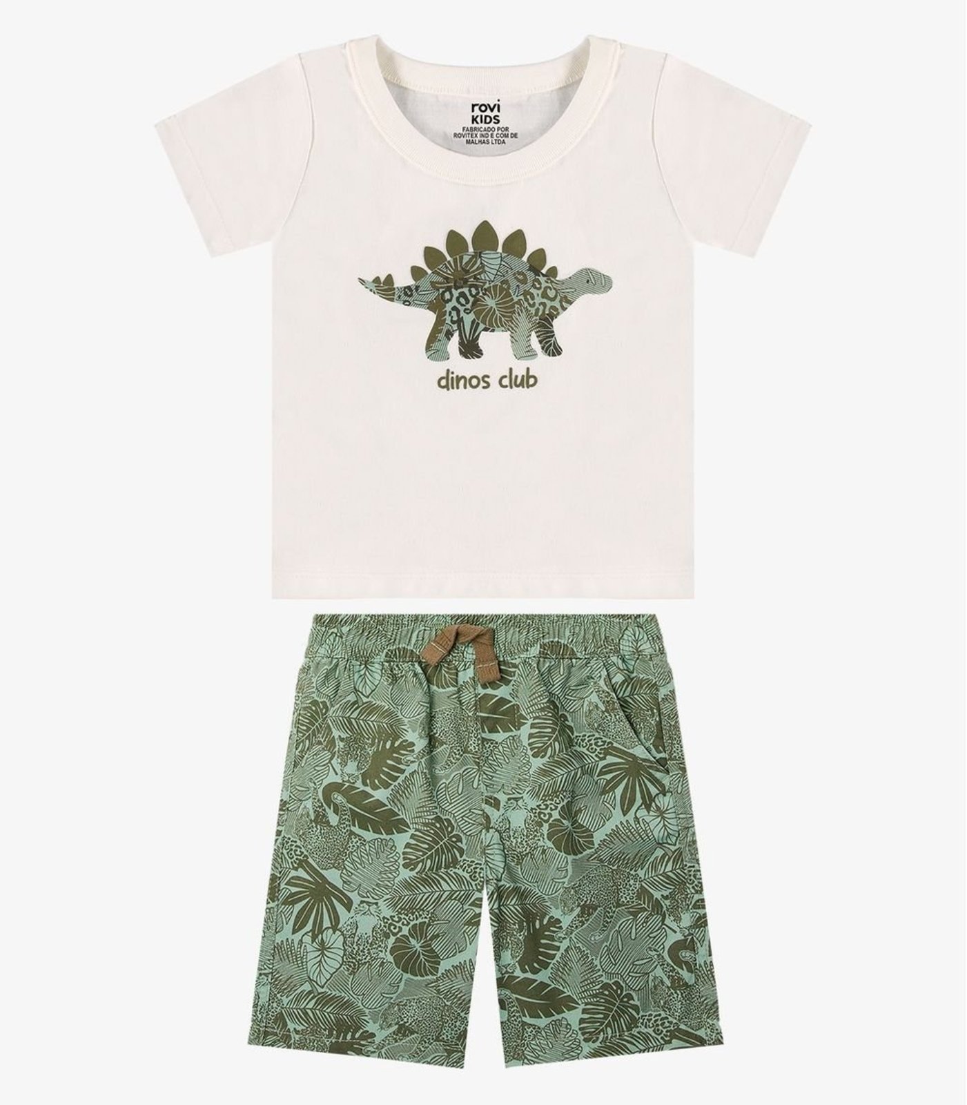 Infantil - Conjunto Camiseta Com Bermuda Rovi Bege