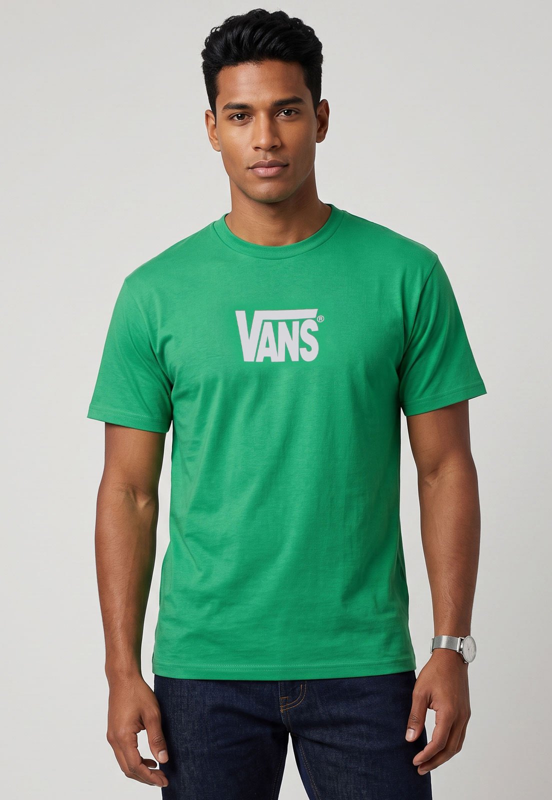 Camiseta Masculina Vans Logo Verde