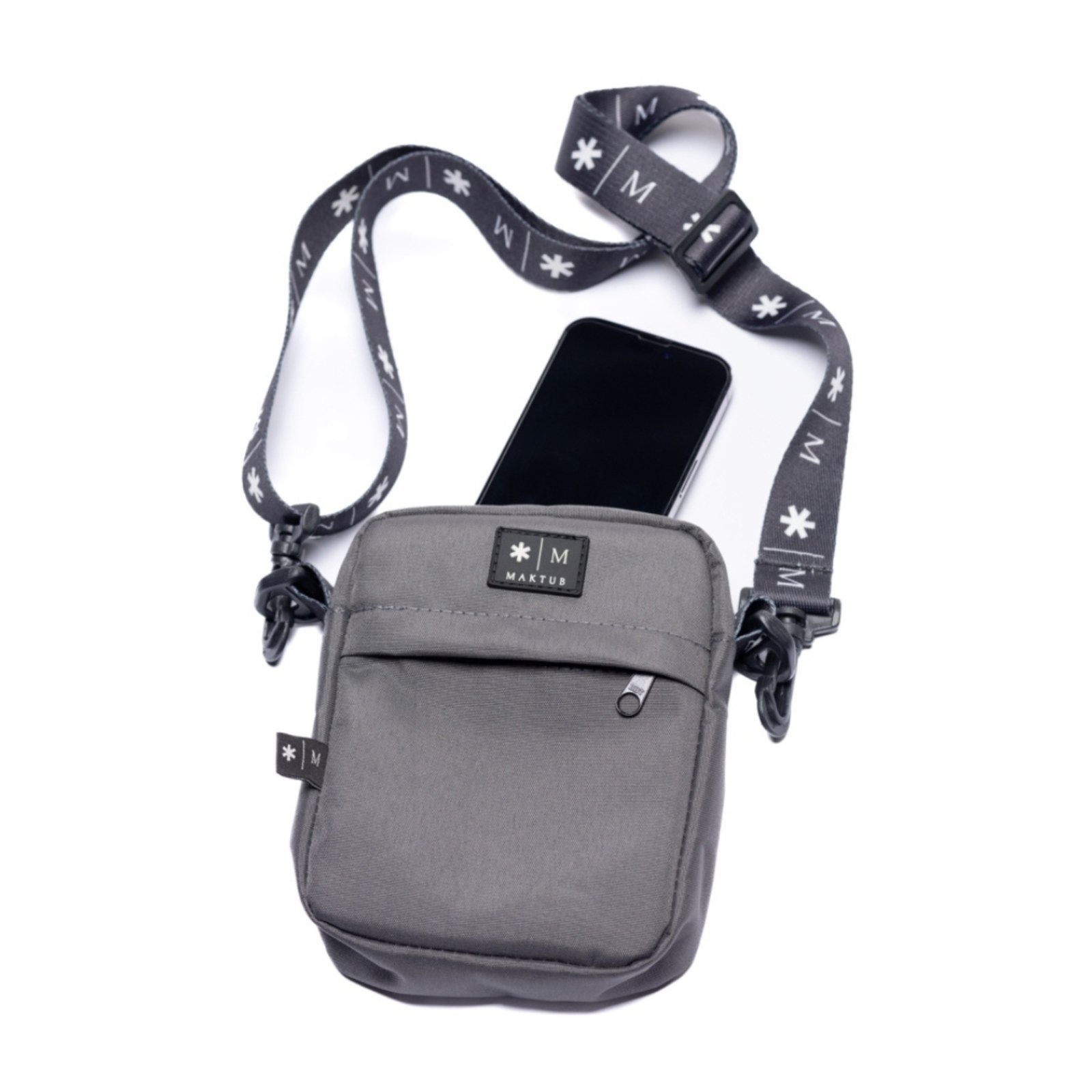 Vista 3 Maktub Wave Unissex Bolsa Transversal Moderna shoulder bag MAKTUB STYLE cinza MAKTUB STYLE cinza